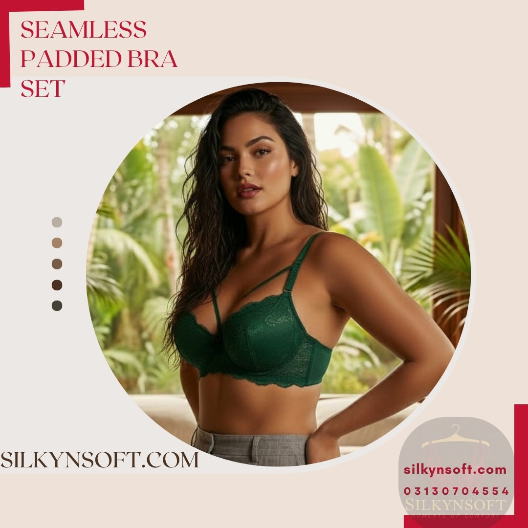 SLKYNSOFT Lace Strappy Balconette Push-Up Bra – 3015