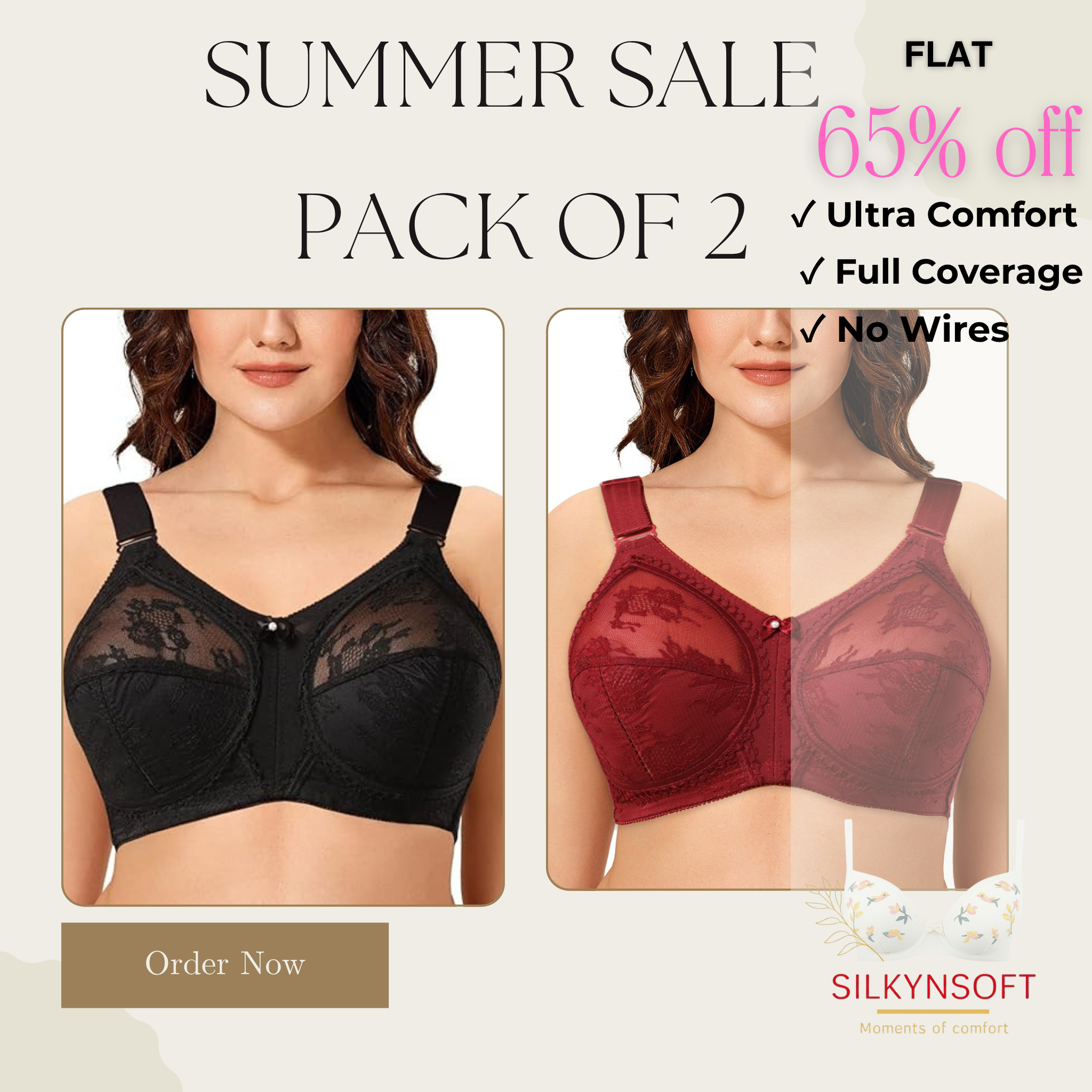 PACK OF 2 🏝️ TRIUMPH DOREEN WORLD FAMOUS SUMMER MEGA SALE 🏵 FREE DELIVERY