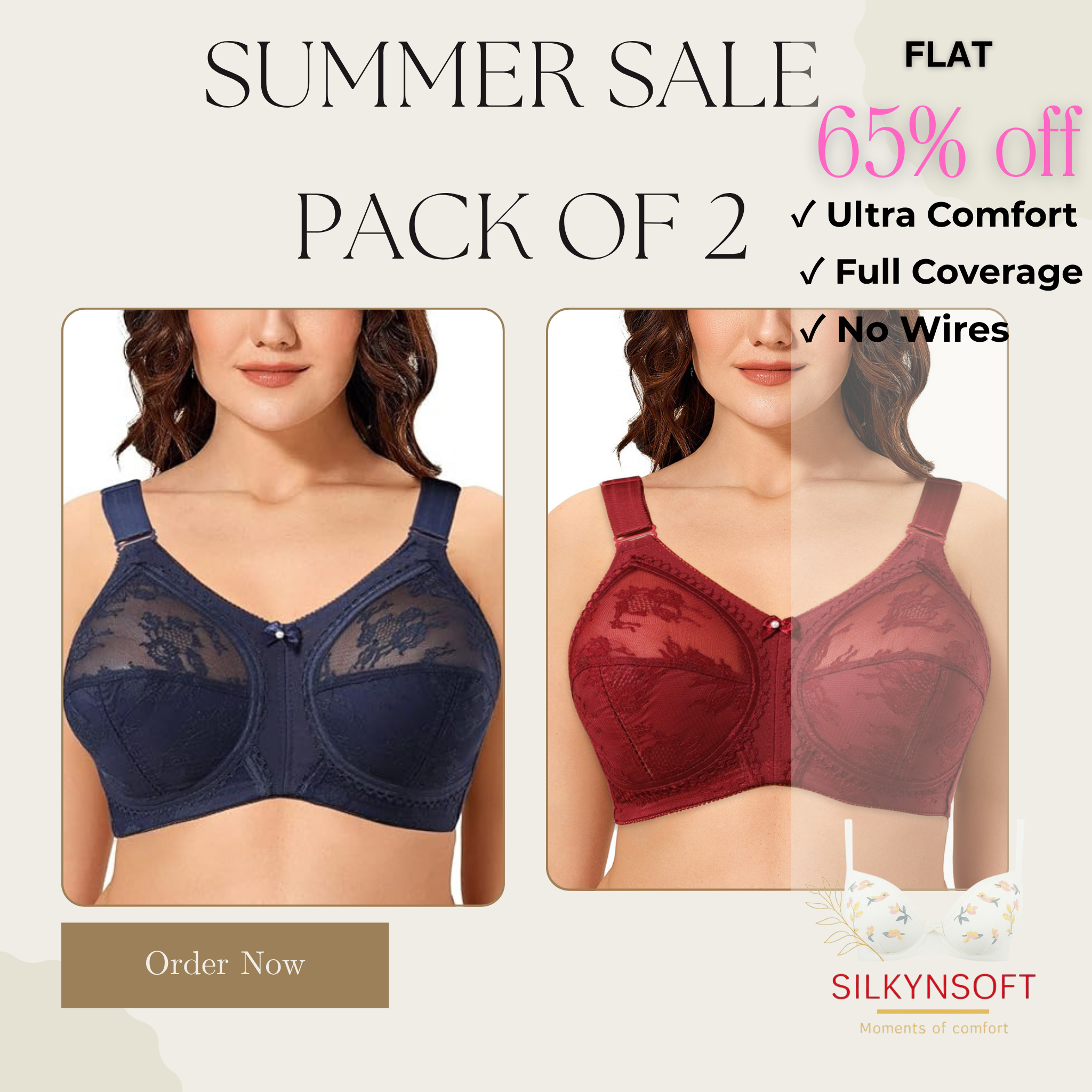 PACK OF 2 🏝️ TRIUMPH DOREEN WORLD FAMOUS SUMMER MEGA SALE 🏵 FREE DELIVERY