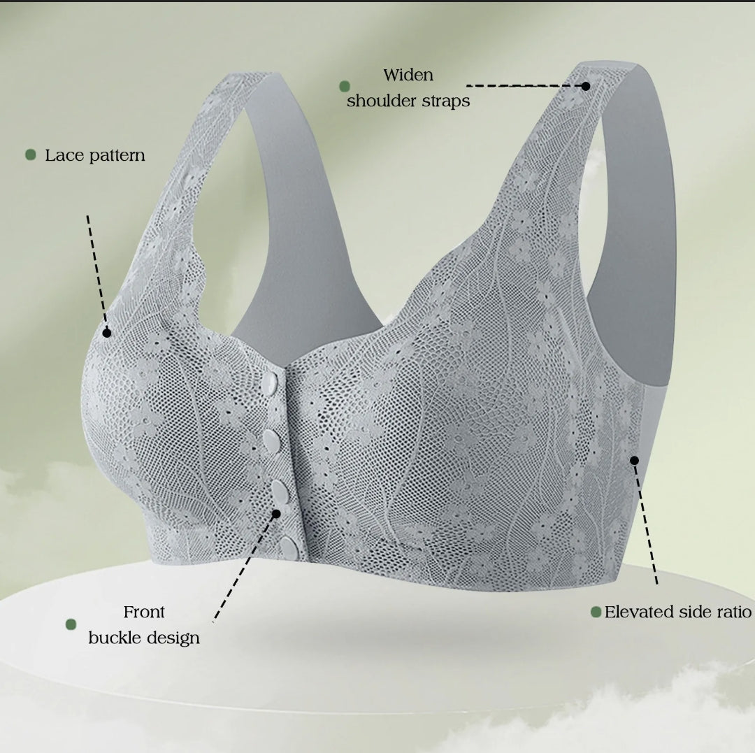 Women'S Bra Daisy Bra For Women Comfortable Convenient Front Close Button Cotton Bras