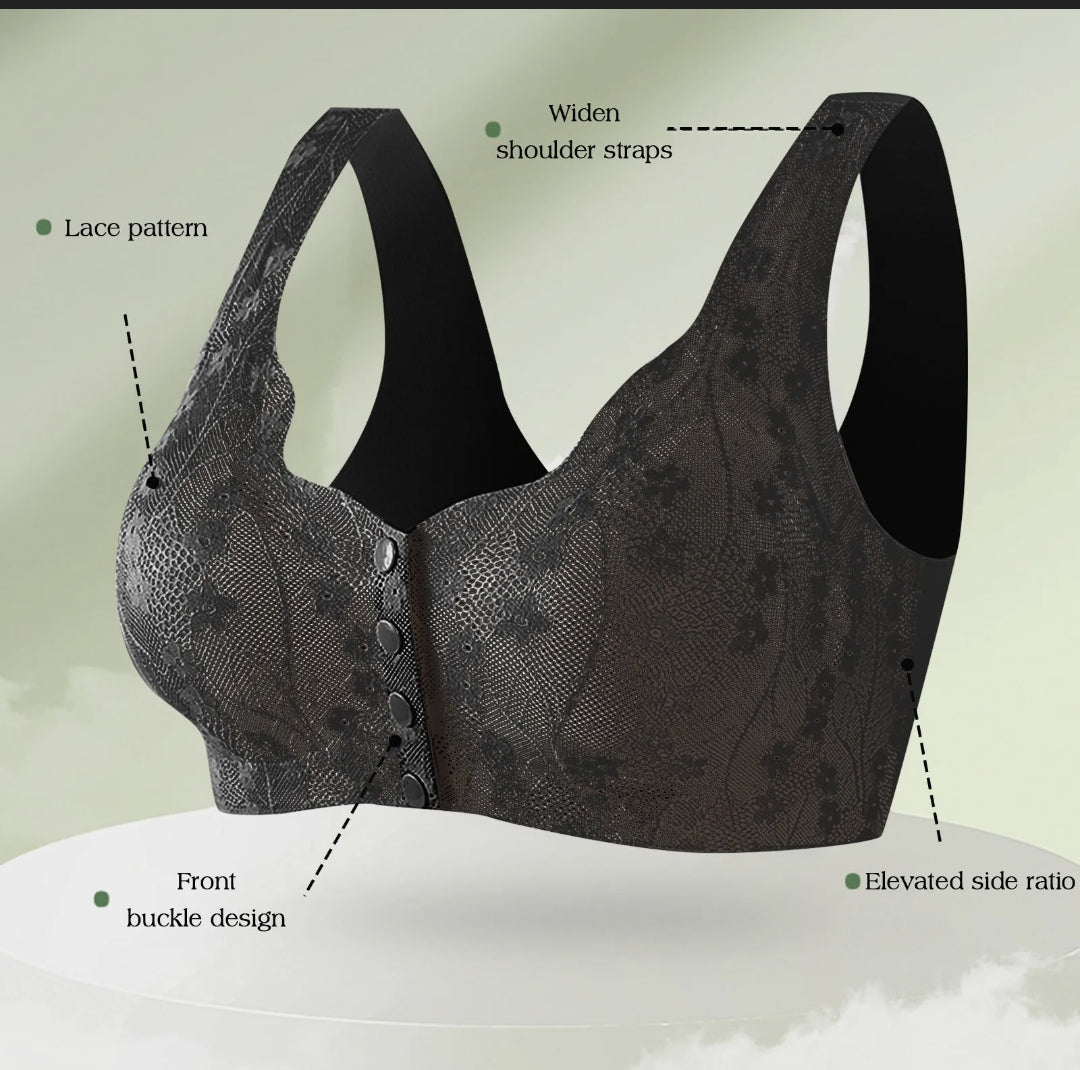 Women'S Bra Daisy Bra For Women Comfortable Convenient Front Close Button Cotton Bras