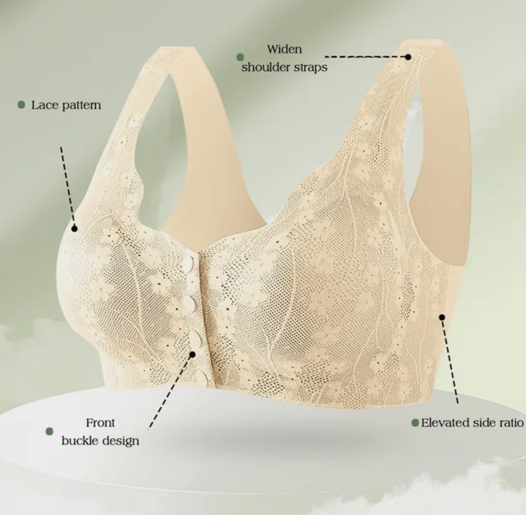 Women'S Bra Daisy Bra For Women Comfortable Convenient Front Close Button Cotton Bras