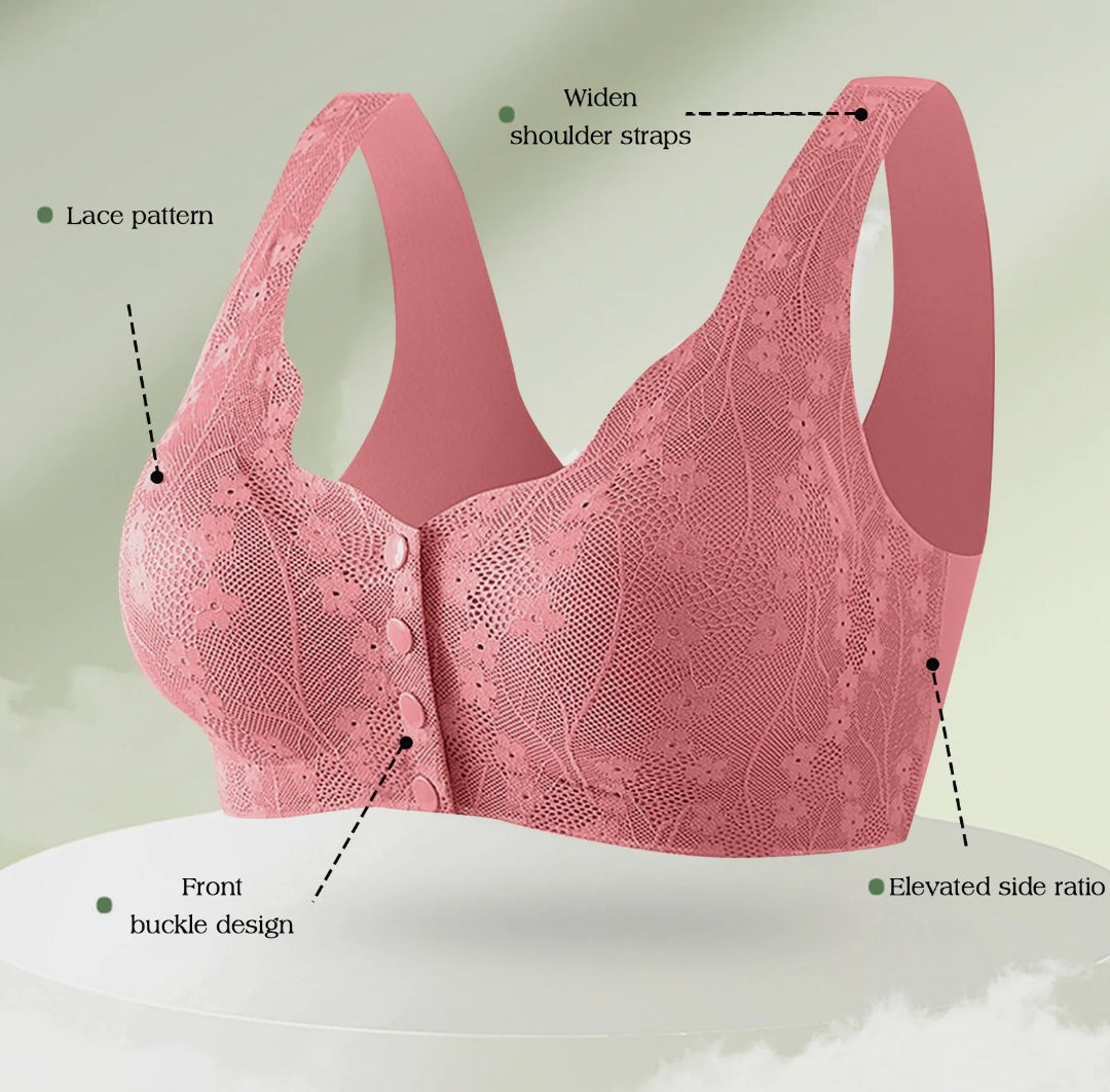 Women'S Bra Daisy Bra For Women Comfortable Convenient Front Close Button Cotton Bras