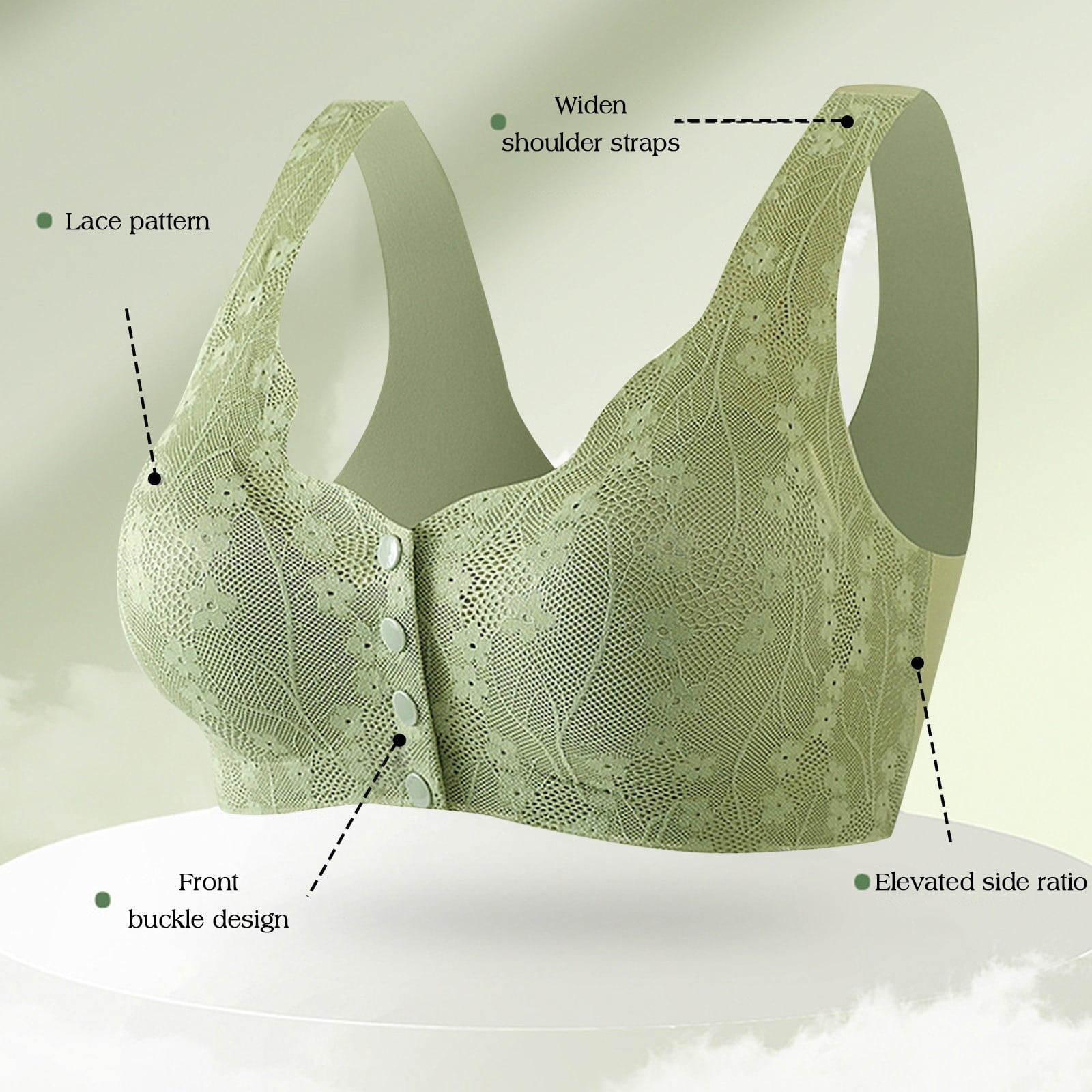 Women'S Bra Daisy Bra For Women Comfortable Convenient Front Close Button Cotton Bras