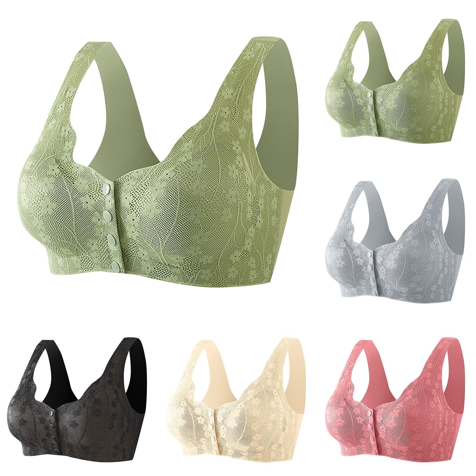 Women'S Bra Daisy Bra For Women Comfortable Convenient Front Close Button Cotton Bras