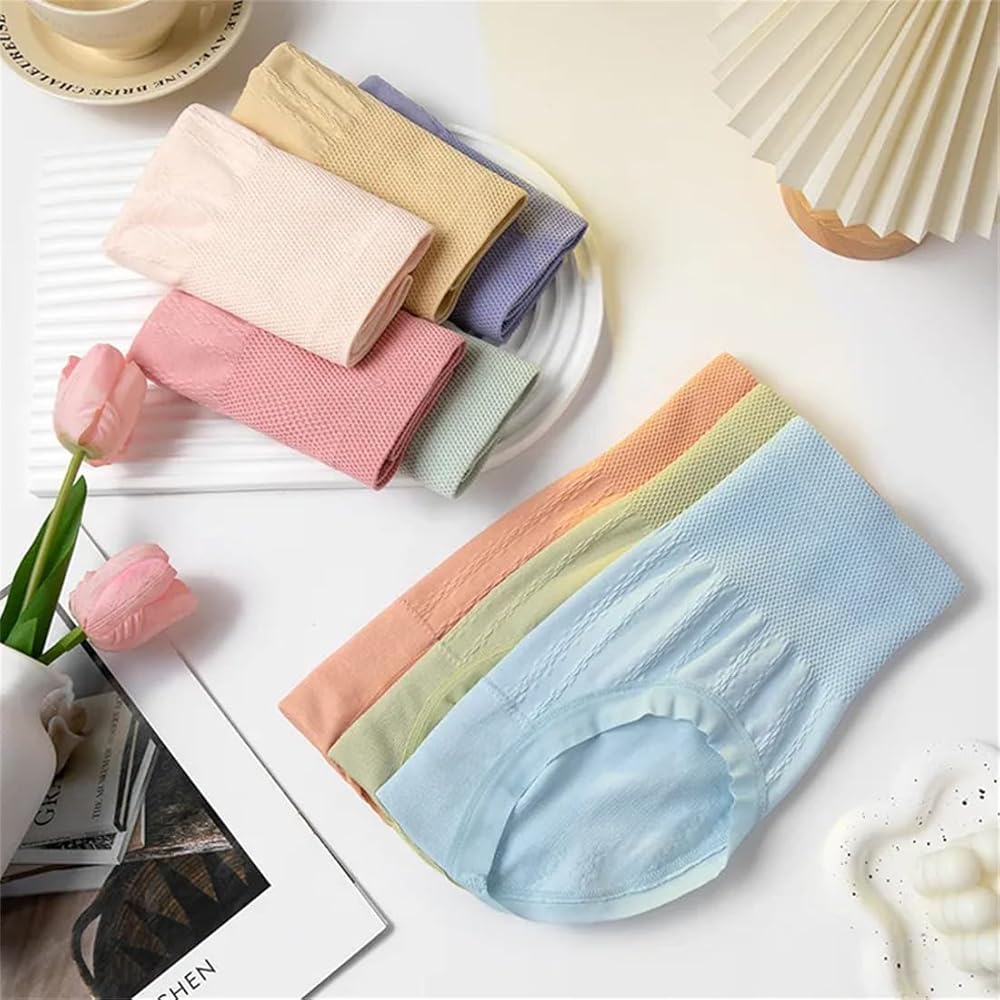 Pack of  High-waist Abdominal Panties Cotton Antibacterial Lace Briefs Shaping Panties