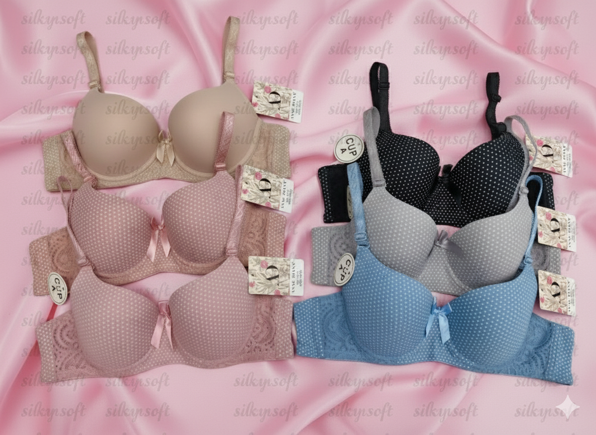 Opulent Polka Push-Up Bra-3315