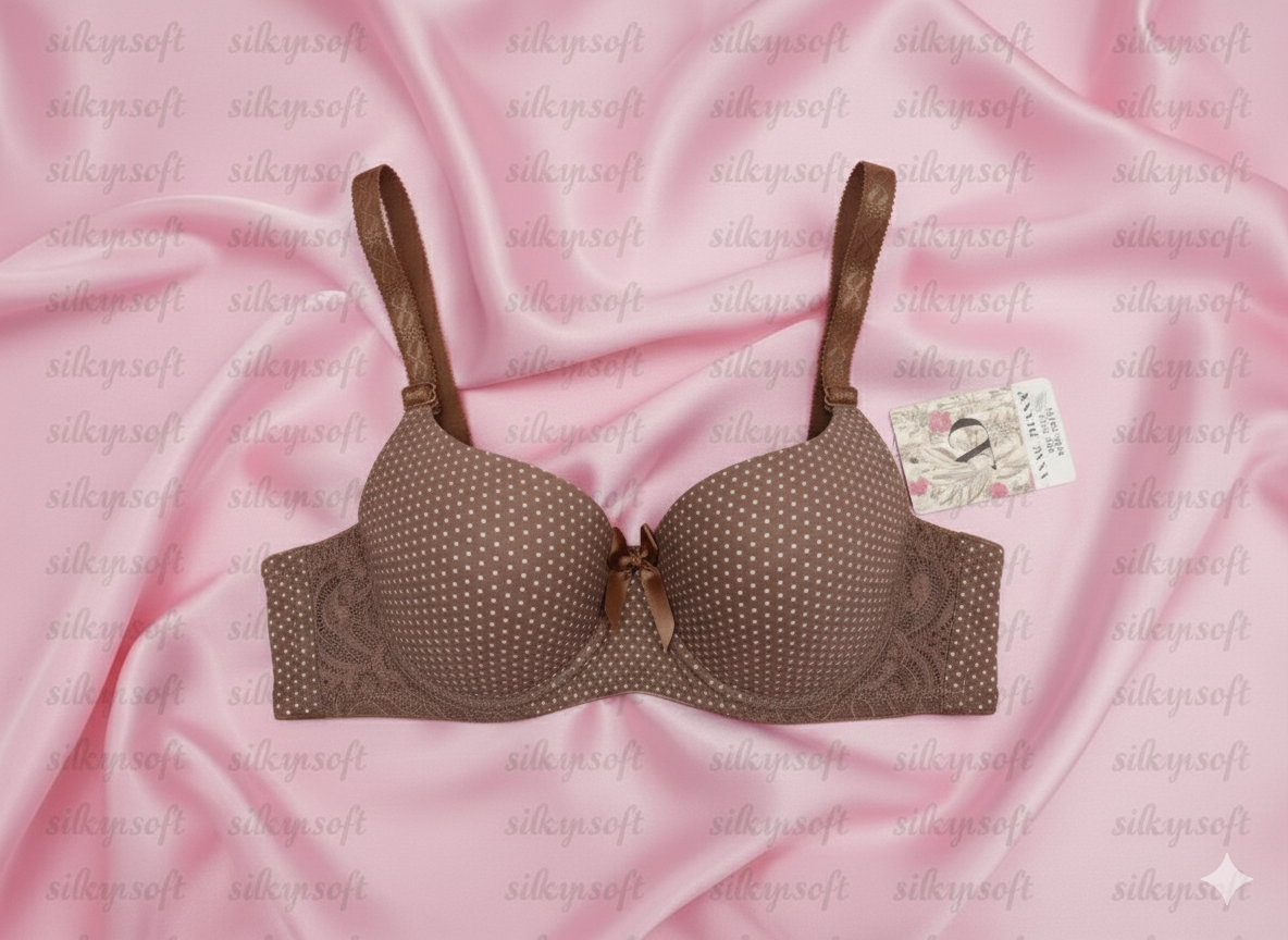 Opulent Polka Push-Up Bra-3315