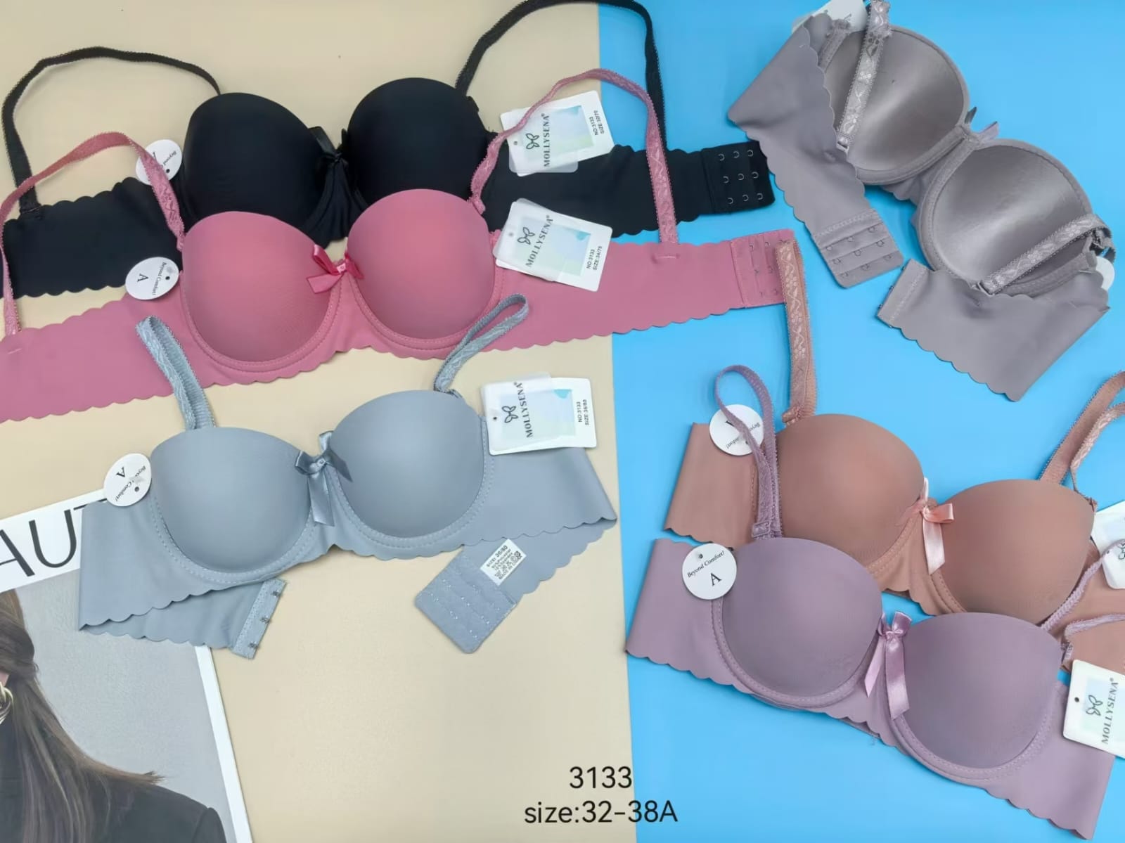 Elara Luxe Smooth Seamless Half-Cup Bra-3133