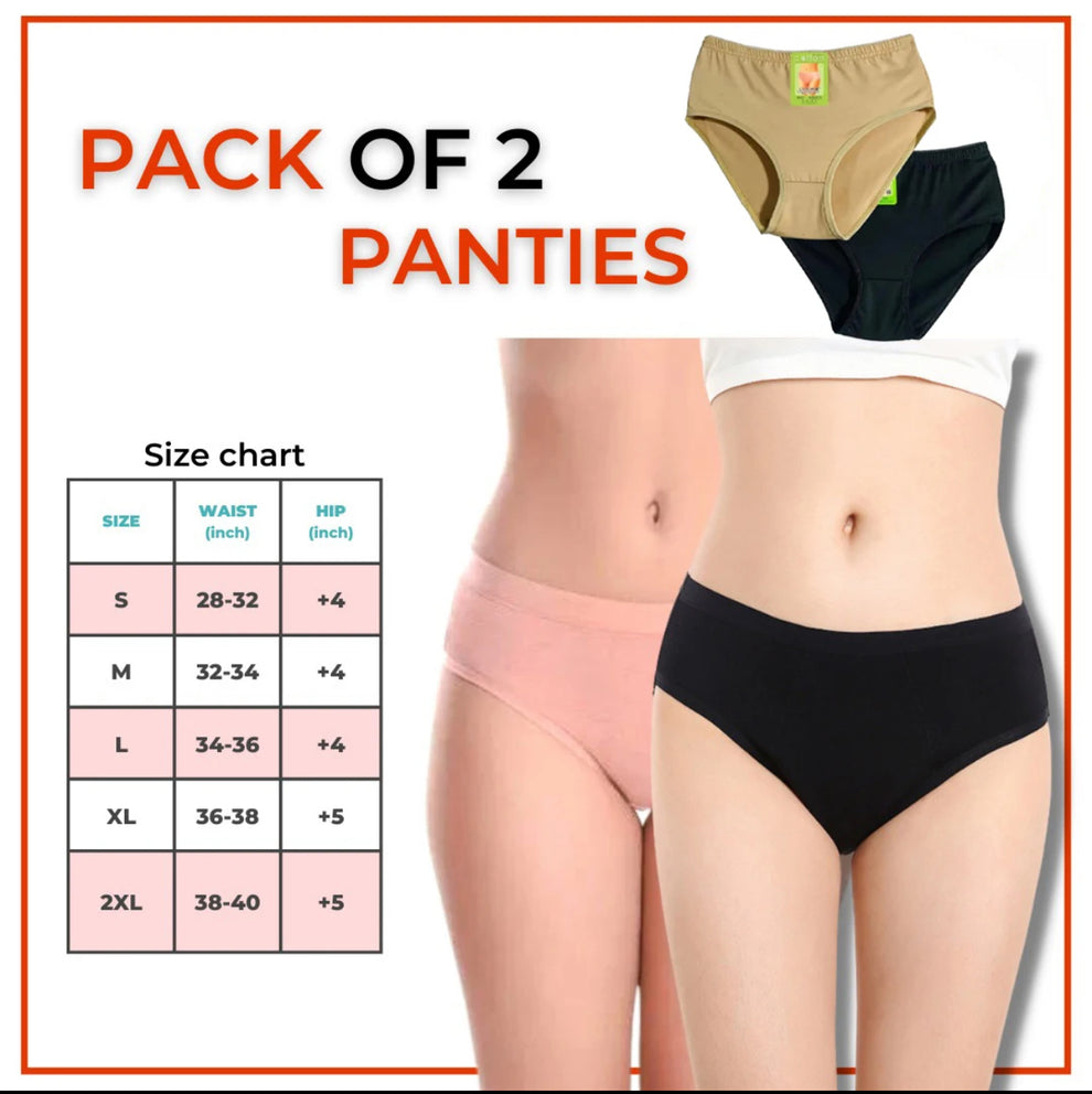 Silkynosft Signature  pure Cotton basic panties ##Pack of 2❣️