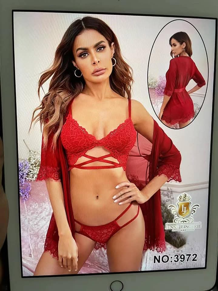 Luxury Satin 3-Piece Lingerie Set with Super  Bra & Choker