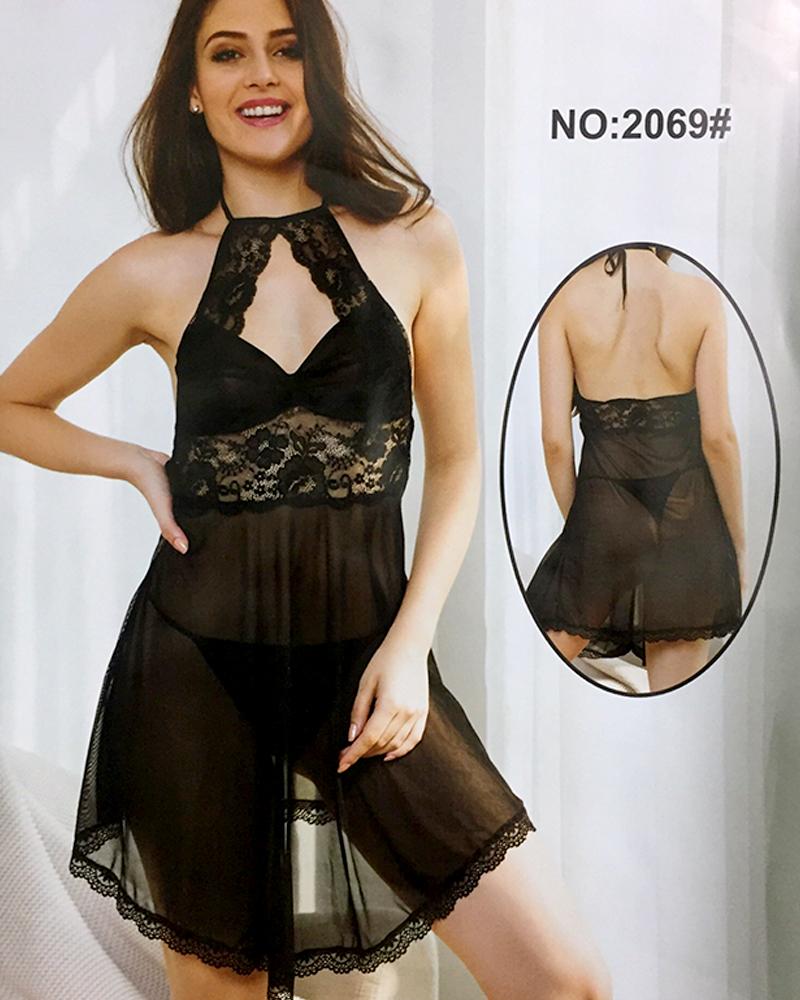 Women Sexy Lace Nighty Babydoll Sleepwear Nightwear Lingerie (Zar)