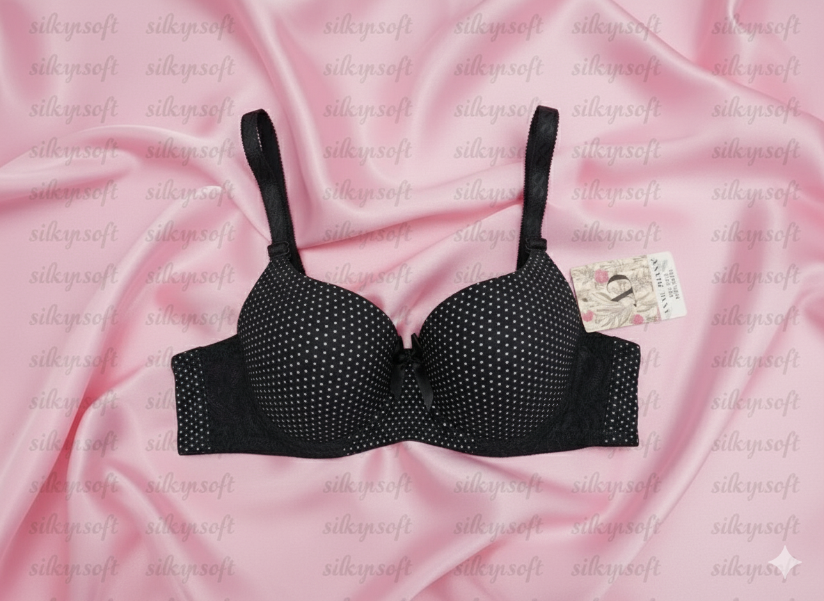 Opulent Polka Push-Up Bra-3315