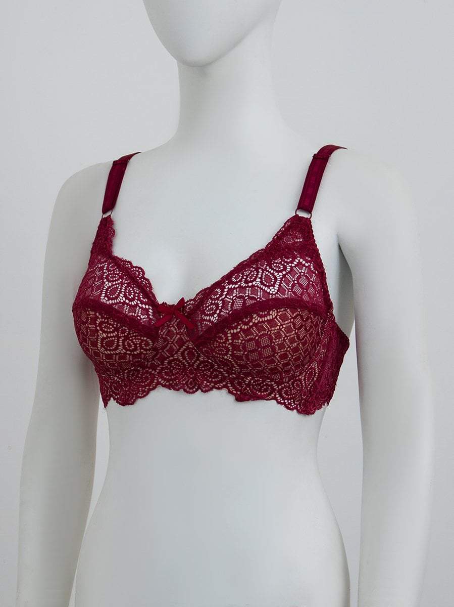 Lace Design Non-Padded Non-Wired Bra