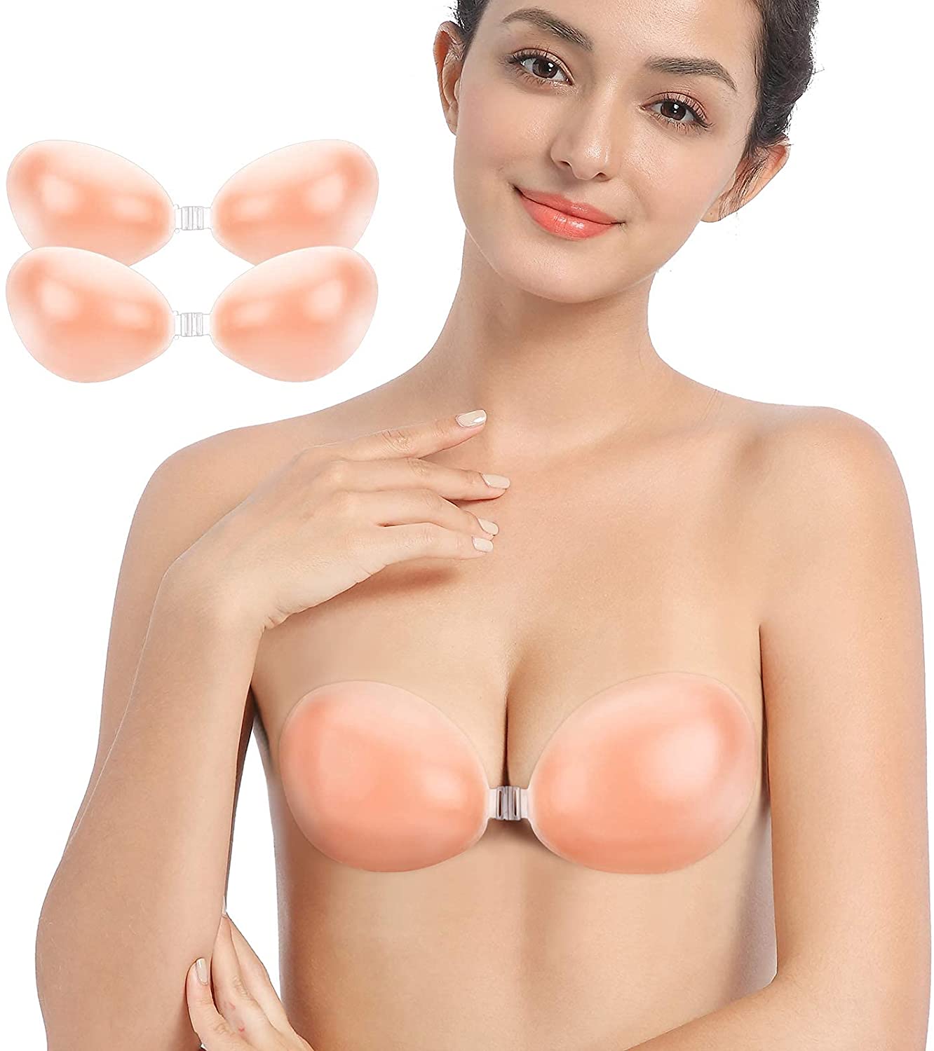Strapless Bra Self Adhesive Backless Silicone Stick-on Push up Bra for  Women (Free Size , Multicolor)