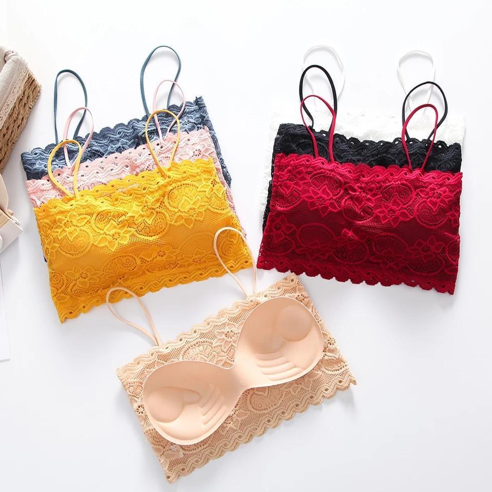 PACK OF 3 ELEGANT LACE BRALETTE WITH SOFT REMOVABLE PADS