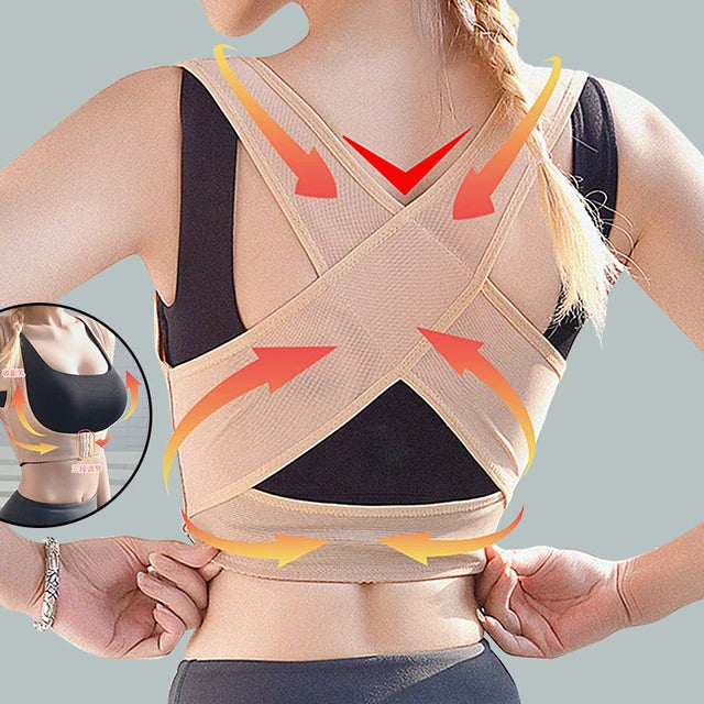 wings Seamless Women Bra Posture Corrector Front Closure Push Up Bralette Shockproof Sports Fitness Vest Cross Back Bra