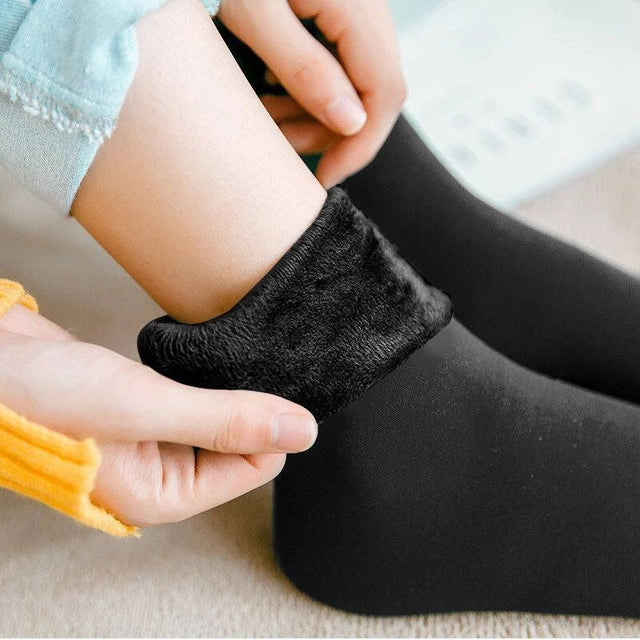 Pack Of 3 Socks Men Women Snow Socks Winter Warm Thick Socks Add Velvet Solid Lolita Dew Ankle Bare Happy Harajuku Kawai Sox