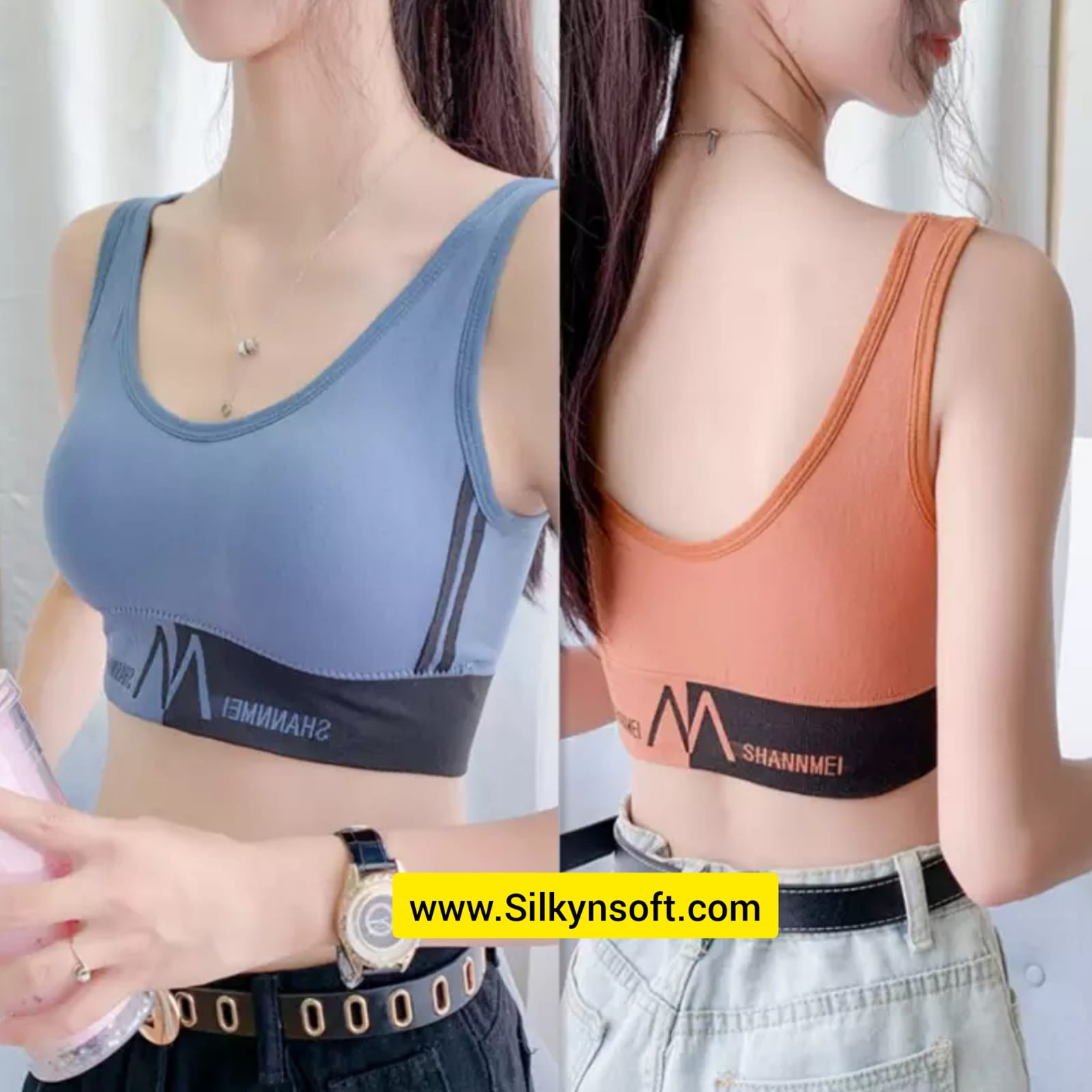Korean Style Women's Sports Bra Without Steel Ring Gather Push Up