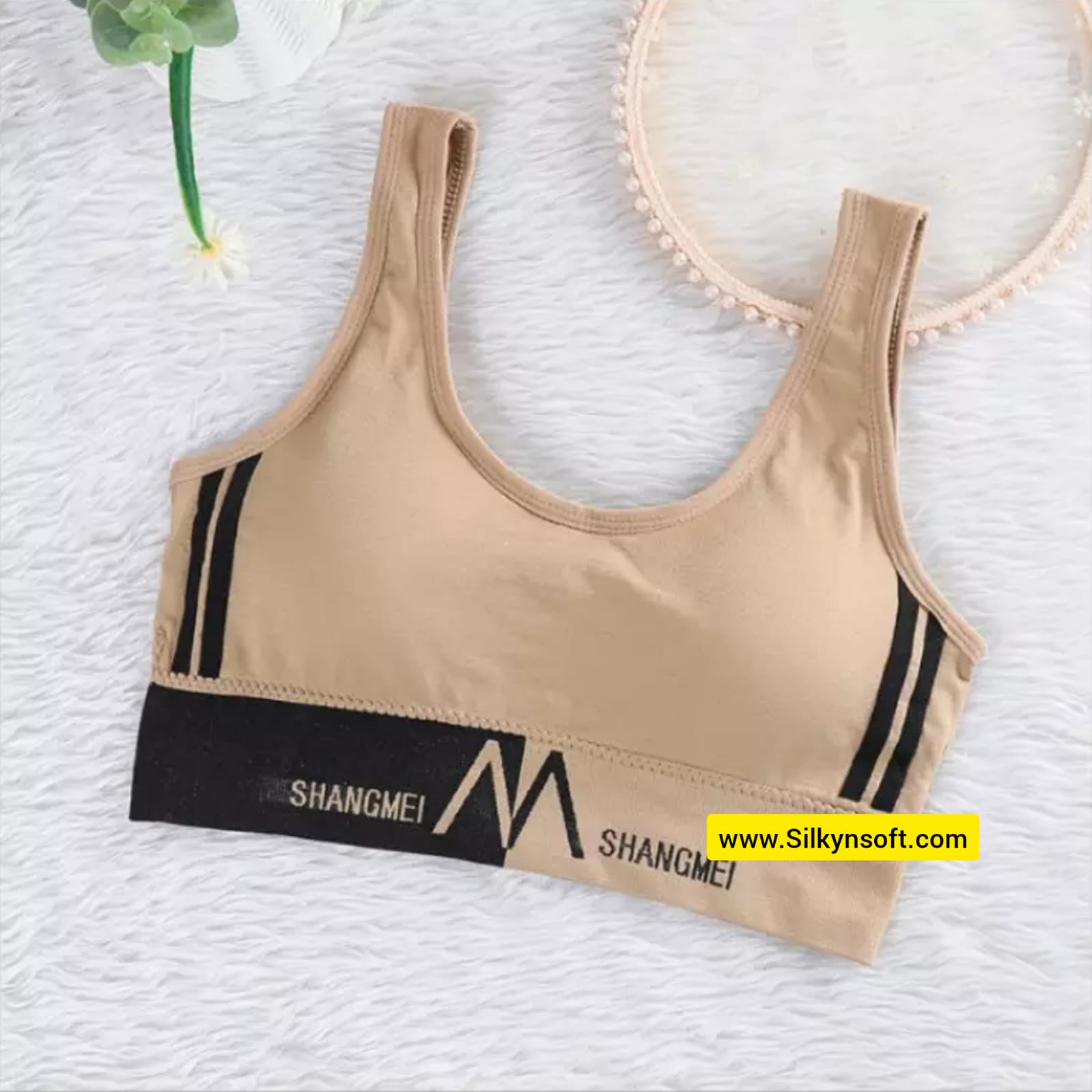 Korean Style Women's Sports Bra Without Steel Ring Gather Push Up Comf –