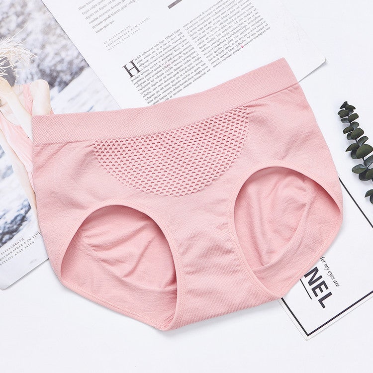 Pack Of 3 Women's Leakage Proof  Mid Waist Woman Honeycomb Brief Breathable Underwear