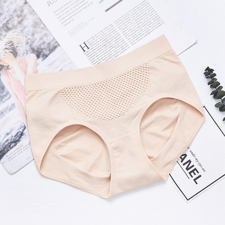 Women's Knickers Mid Waist Woman Honeycomb Brief Breathable Underwear Cotton Seamless Panties