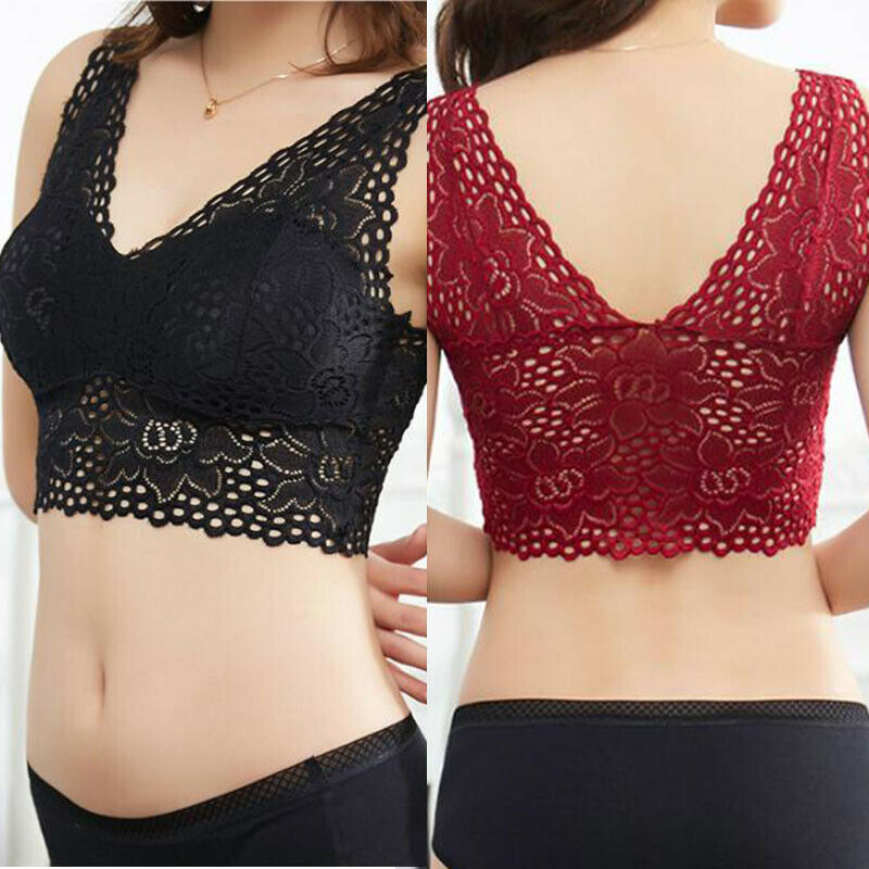 Lace Breathable Bra Top Tank Gather Vest Padded Back Beautiful